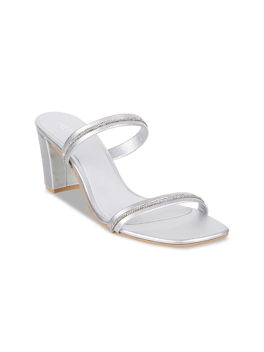 Metro Embellished Strap Block Heels