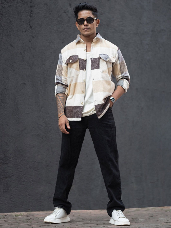 Powerlook Men Checked Casual Shirt