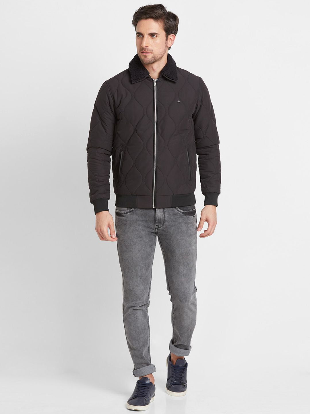 Being Human Spread Collar Quilted Jacket