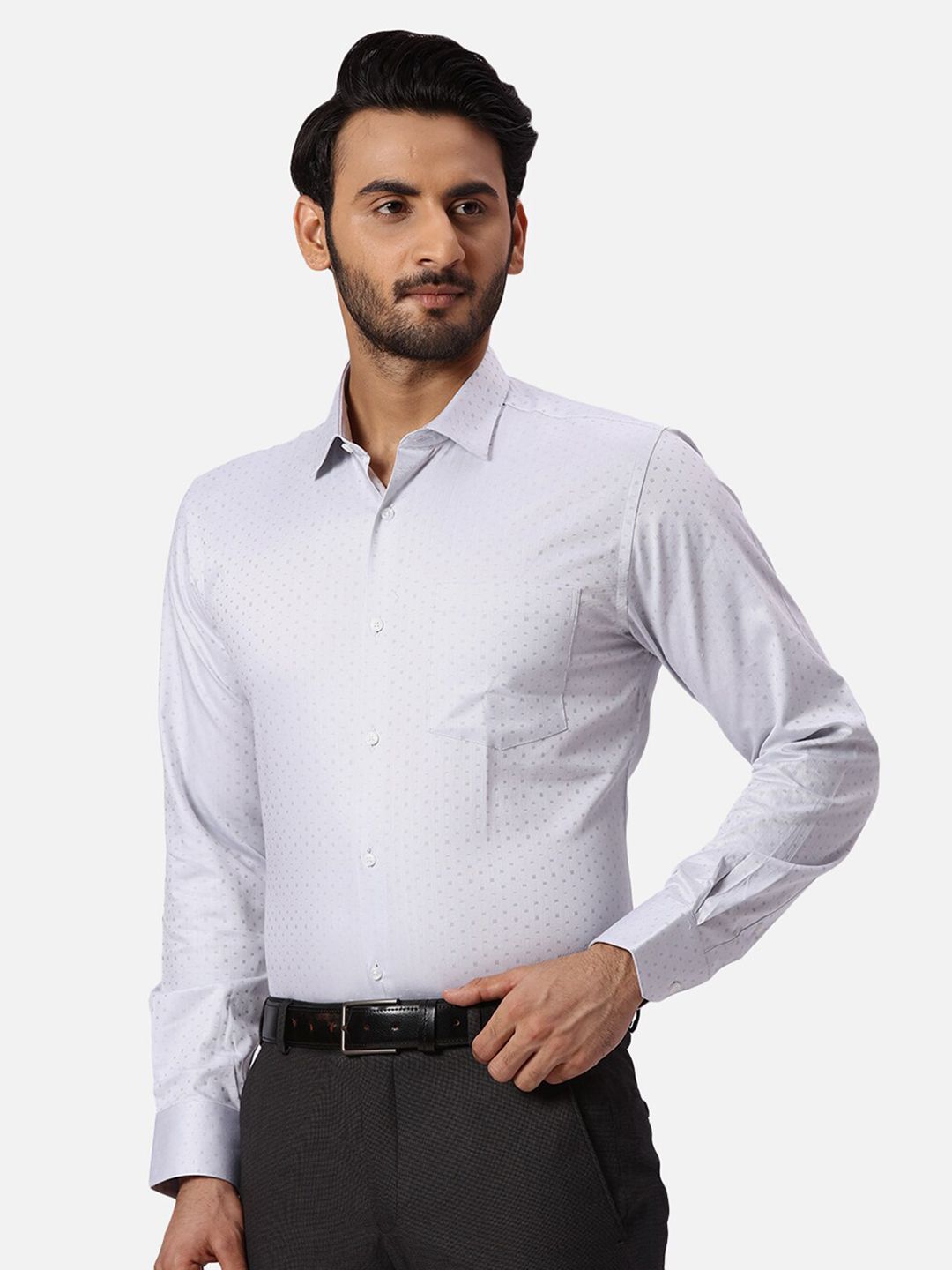 Park Avenue Textured Slim Fit Cotton Formal Shirt