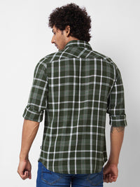 SPYKAR Spread Collar Long Sleeves Tartan Checks Cotton Casual Shirt