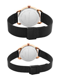 French Connection Black Analog Round Dial Amiti Couple Watch