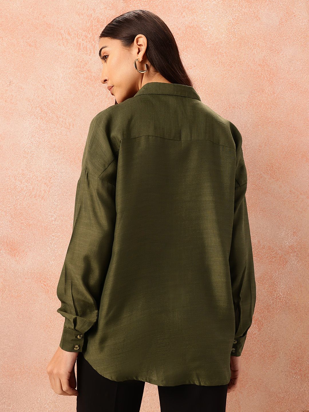 all about you Drop-Shoulder Sleeves Regular Fit Casual Shirt