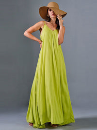 AND Shoulder Straps Sleeveless Maxi Dress