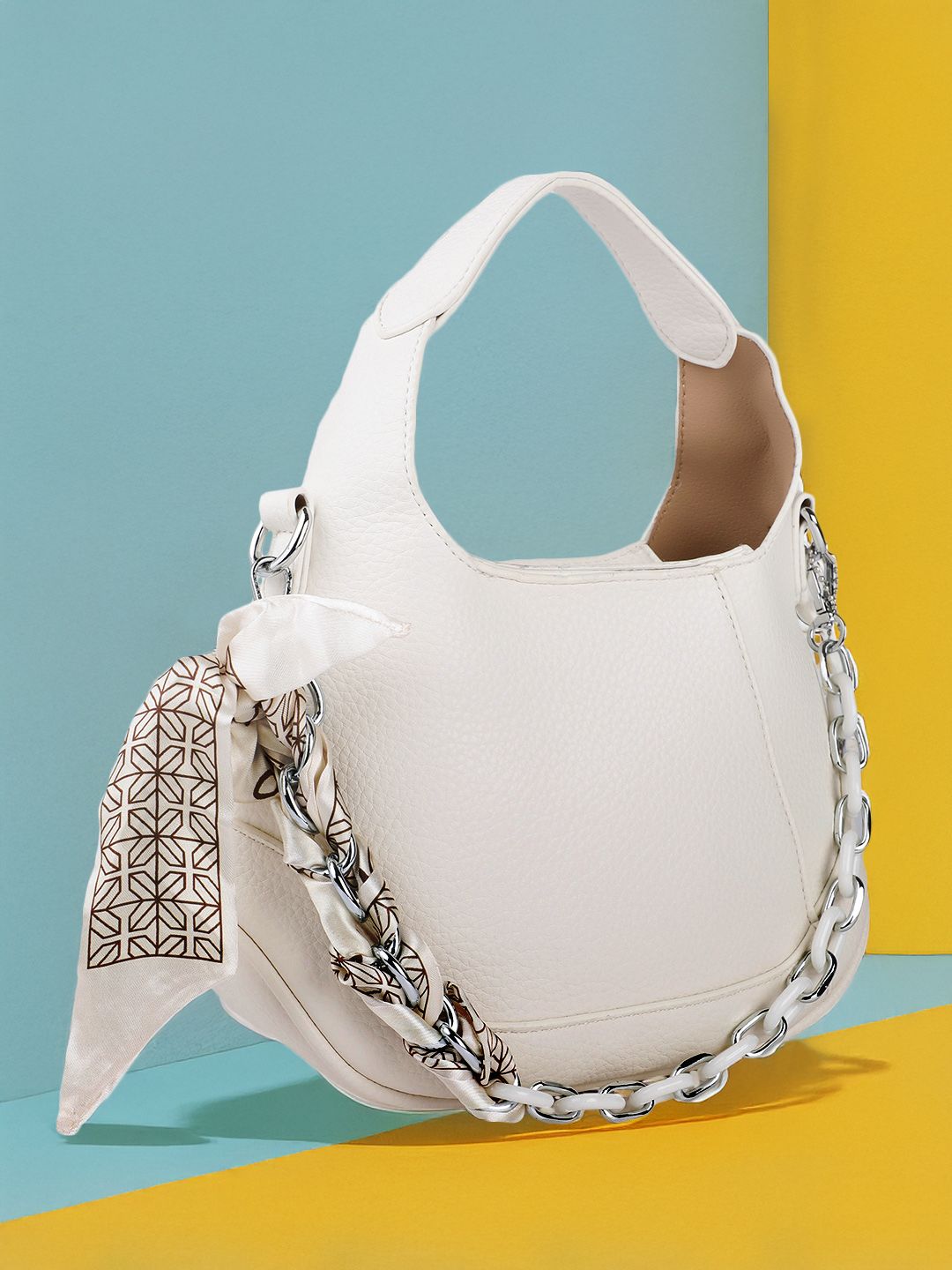 DressBerry Animal Textured Half Moon Hobo Bag