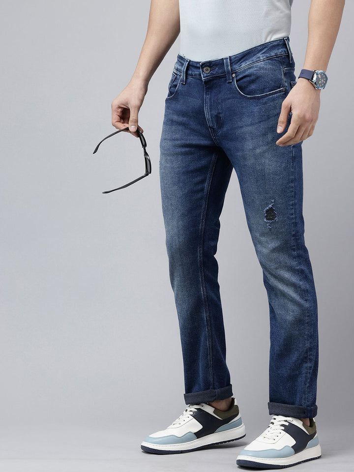 SPYKAR Men Rover Fit Light Fade Low Distress Light Fade Stretchable Jeans