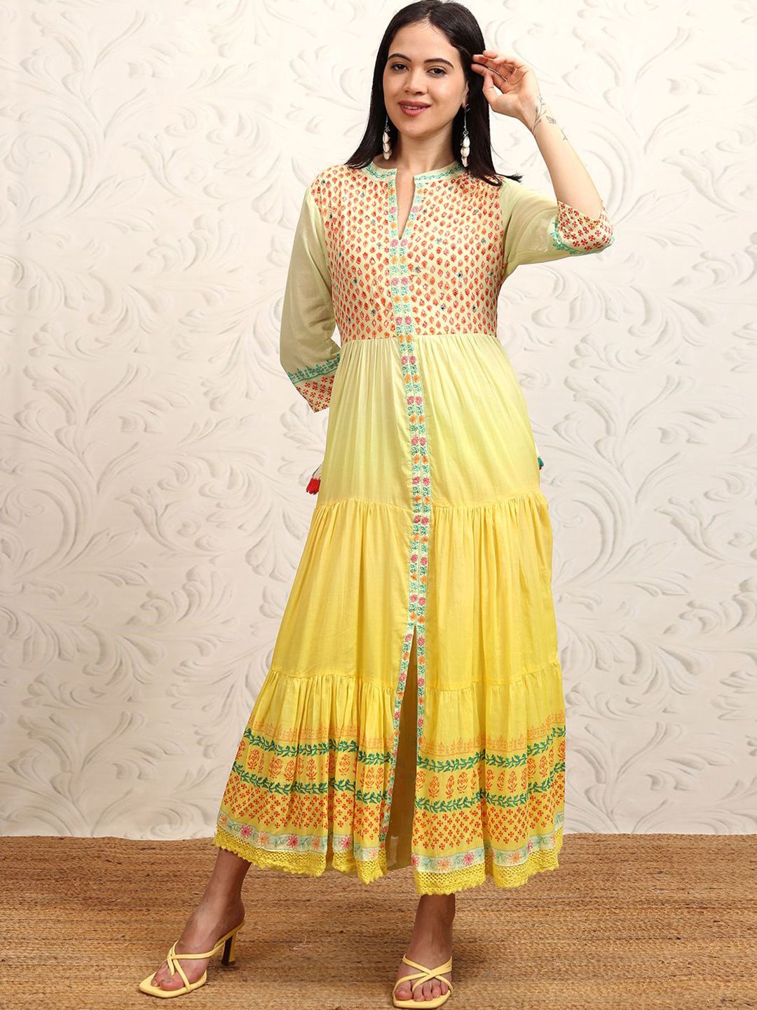 Vishudh Floral Print A-Line Dress