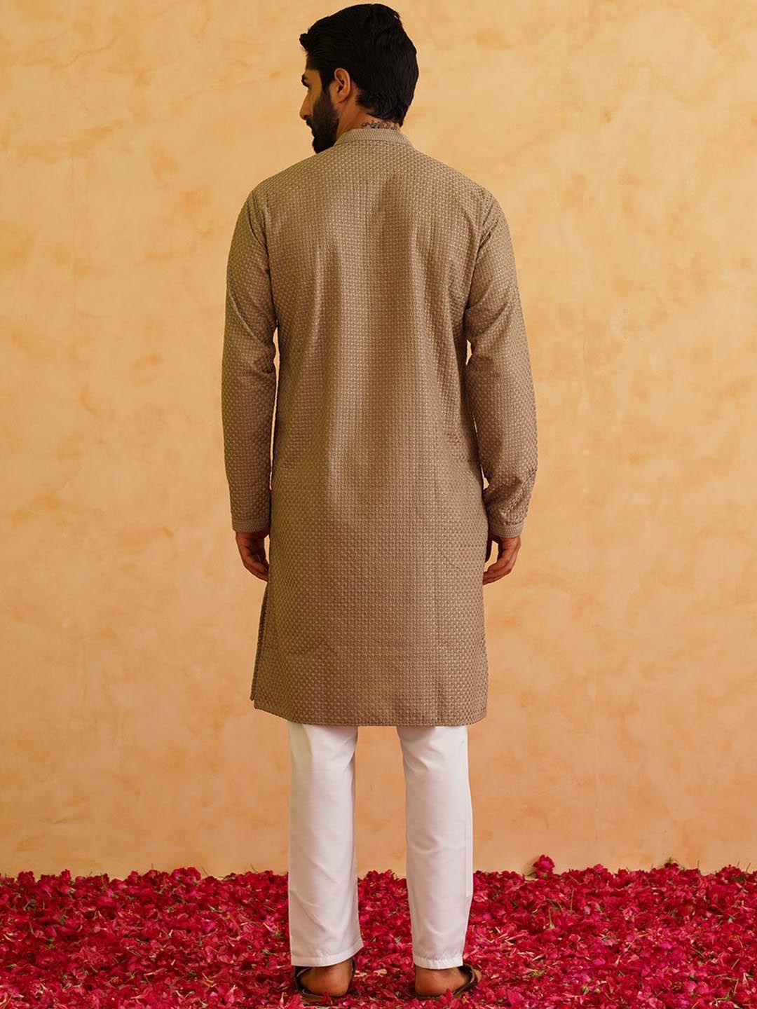 SOJANYA Embroidered Regular Thread Work Pure Cotton Kurta with Churidar