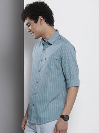 The Indian Garage Co Men Pinstripes Casual Shirt