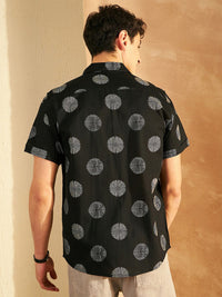 DENNISON Smart Ethnic Motifs Printed Spread Collar Cotton Lightweight Shirt
