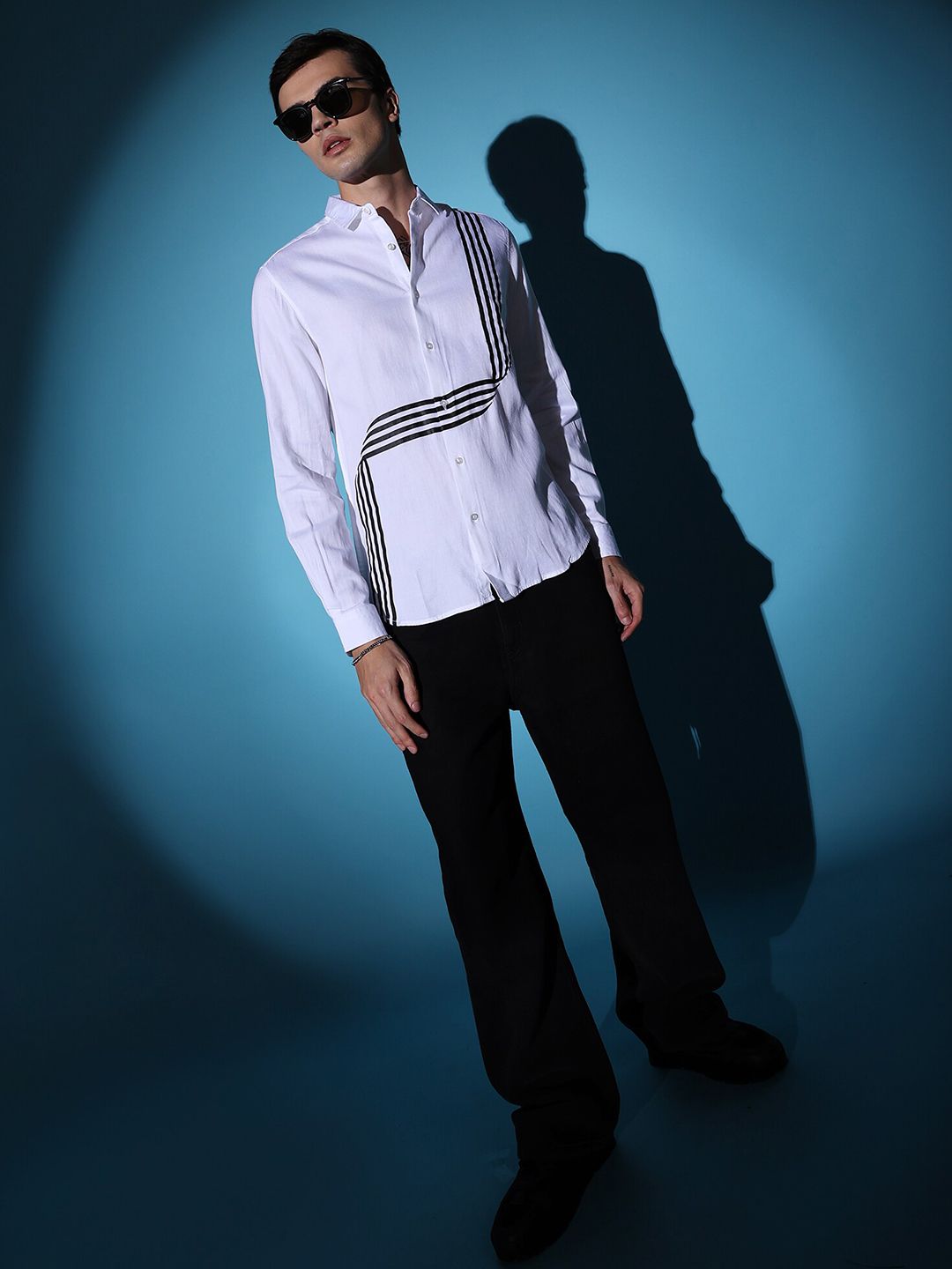 The Indian Garage Co Men Slim Fit Striped Cotton Casual Shirt