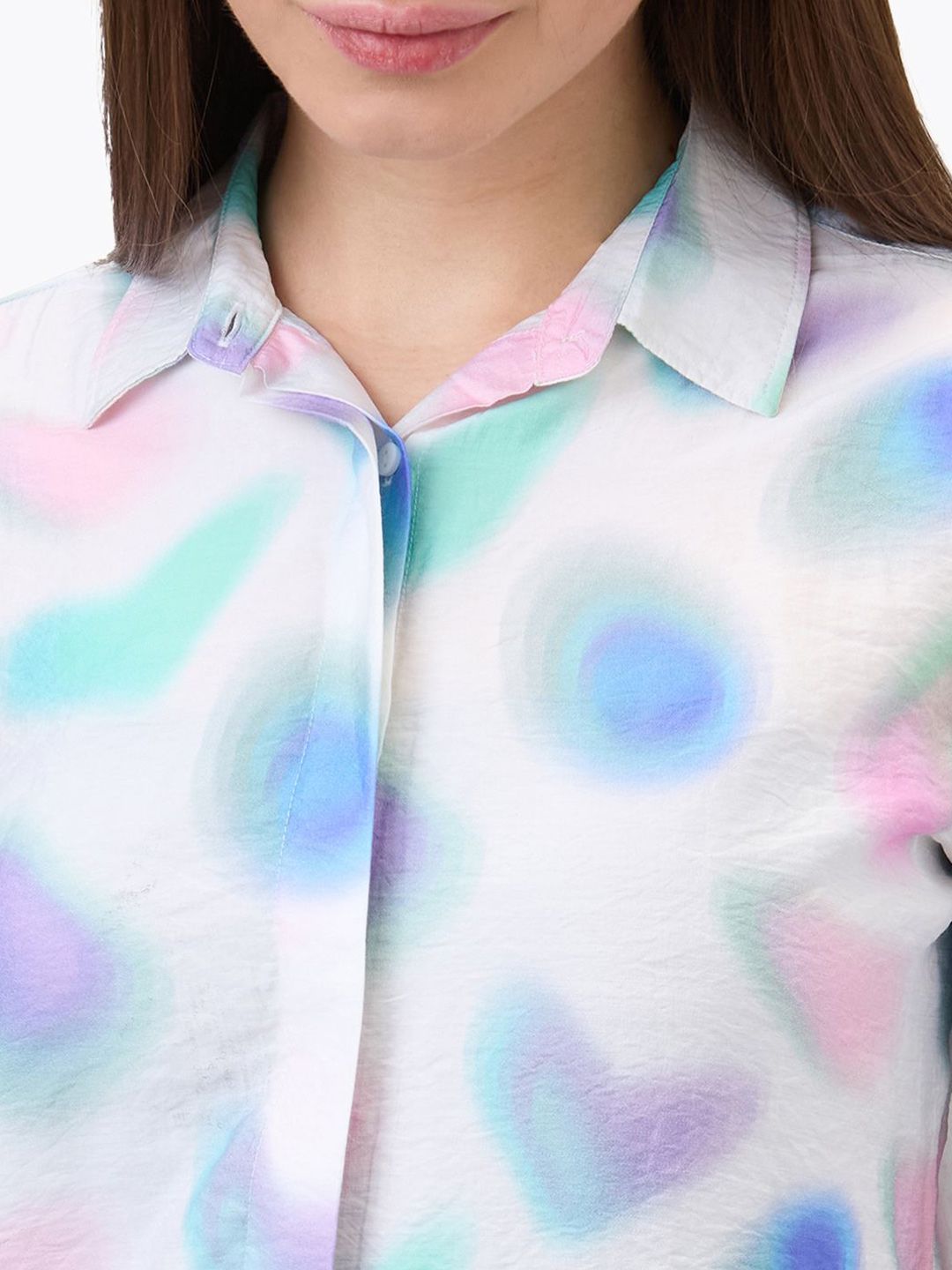SPYKAR Women Spread Collar Abstract Printed Casual Shirt