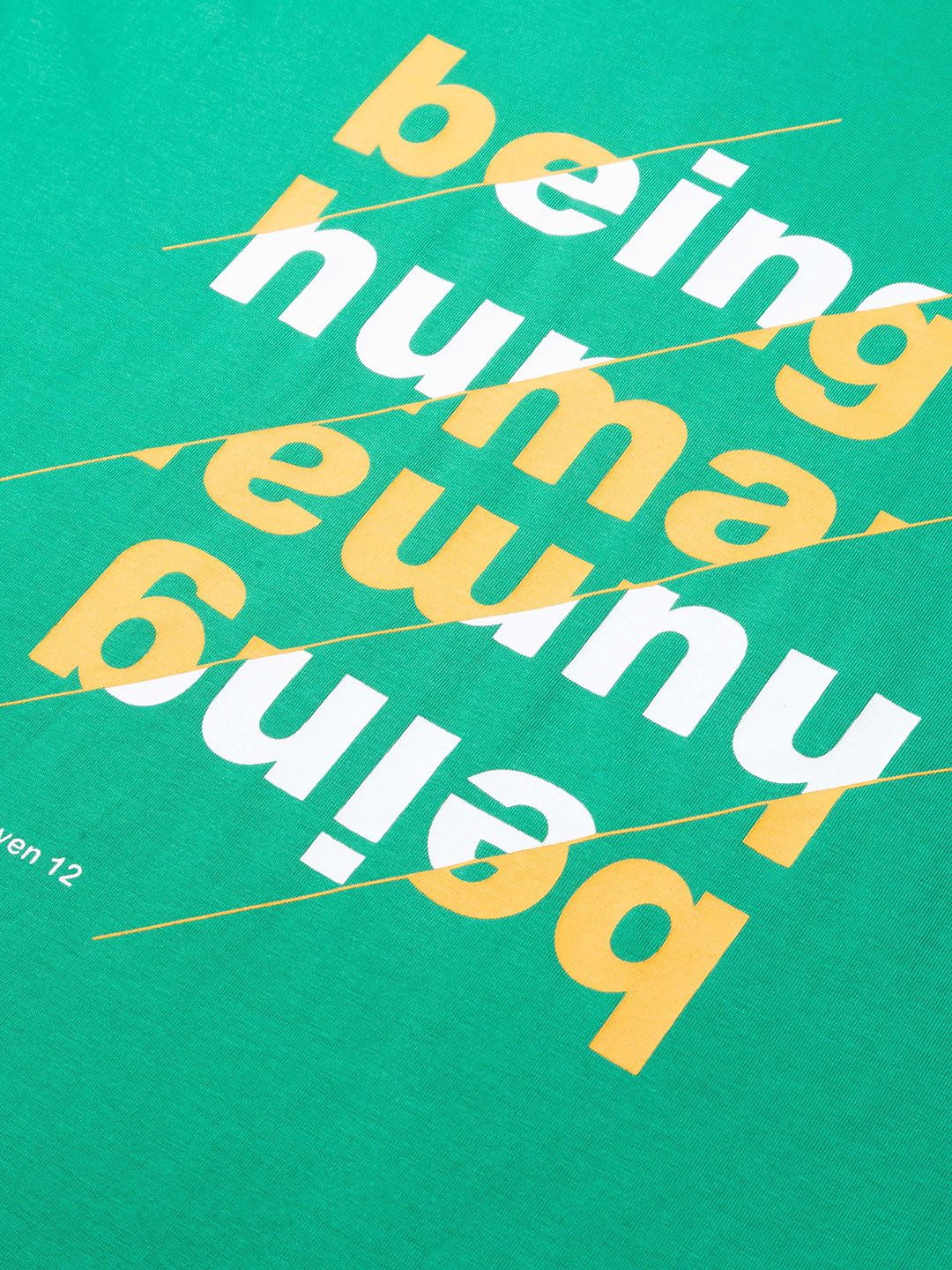 Being Human Men Green Typography Printed Cotton T-shirt