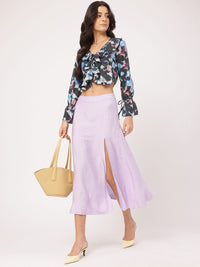 DressBerry Dainty Delights Ruffled Dobby Weave Crop Top