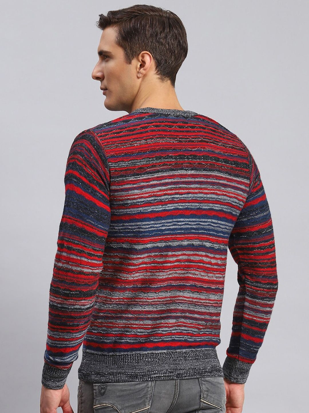 Monte Carlo V-Neck Striped Woollen Pullover