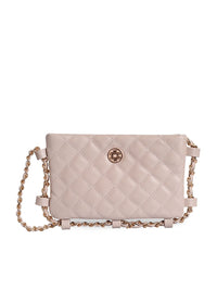 Lino Perros Beige Quilted Small Sling Bag