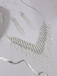 SOHI Silver-Plated Stone-Studded Jewellery Set