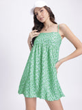 DressBerry Bloom & Beyond Smocked Back Floral Print Mini Balloon Dress