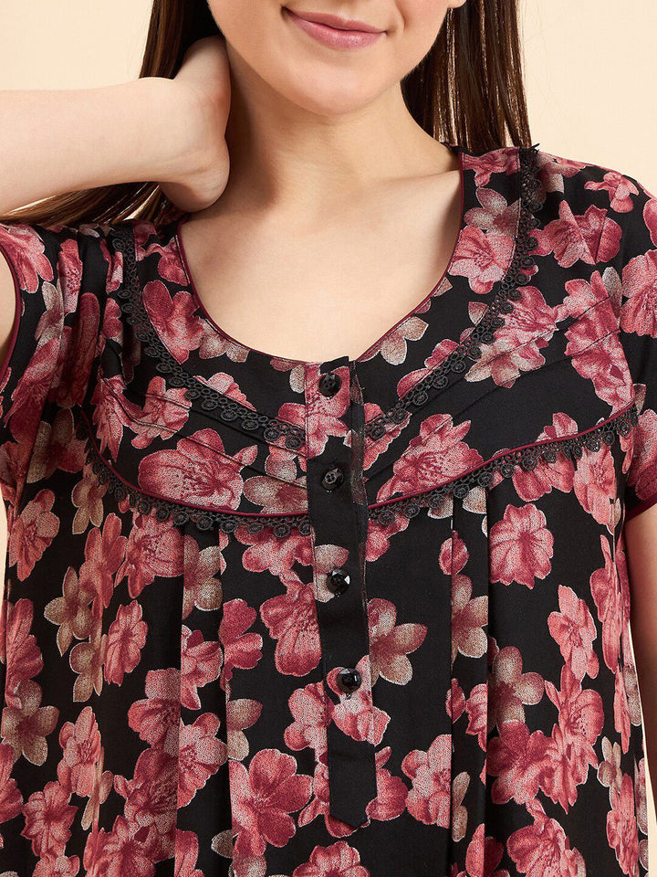 Sweet Dreams Printed Pure Cotton Maxi Nightdress