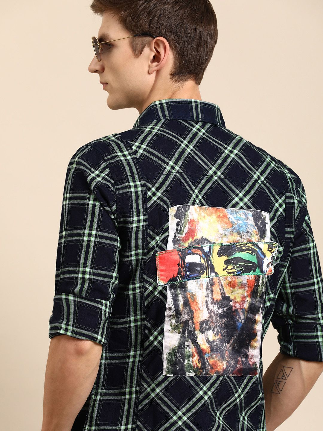 Being Human Men Pure Cotton Slim Fit Opaque Printed Casual Shirt