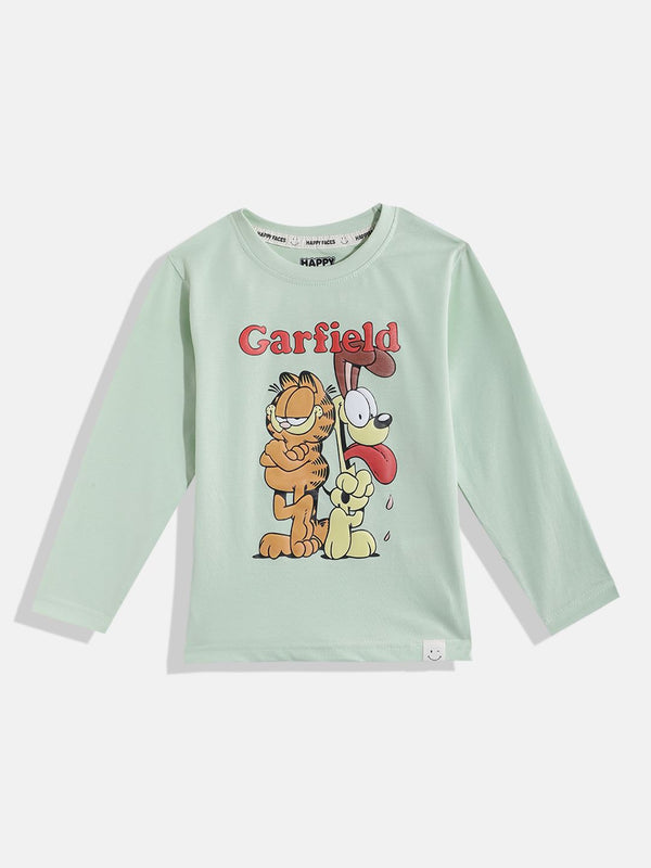 Happy Faces Boys Garfield Printed Pure Cotton T-shirt