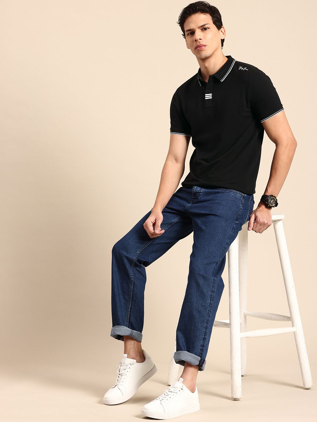 Being Human Polo Collar Pure Cotton T-shirt