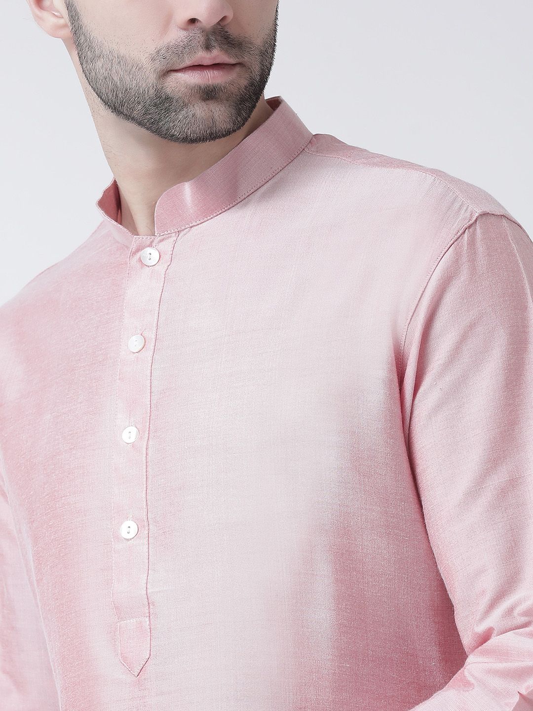 KeSah lelaki merah jambu pepejal lurus kurta