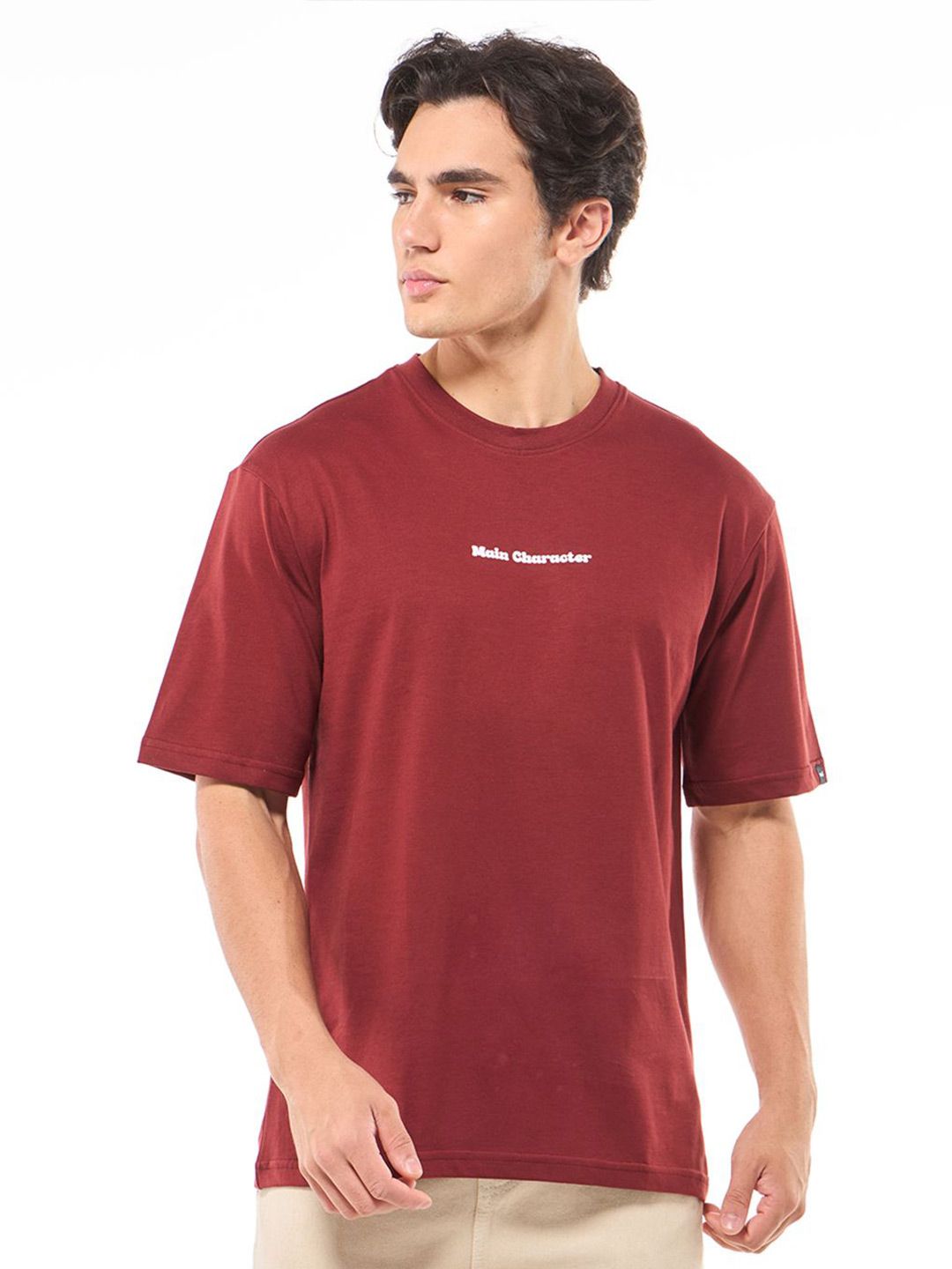 Bewakoof Men Typography Printed Round Neck Cotton Oversized T-shirt