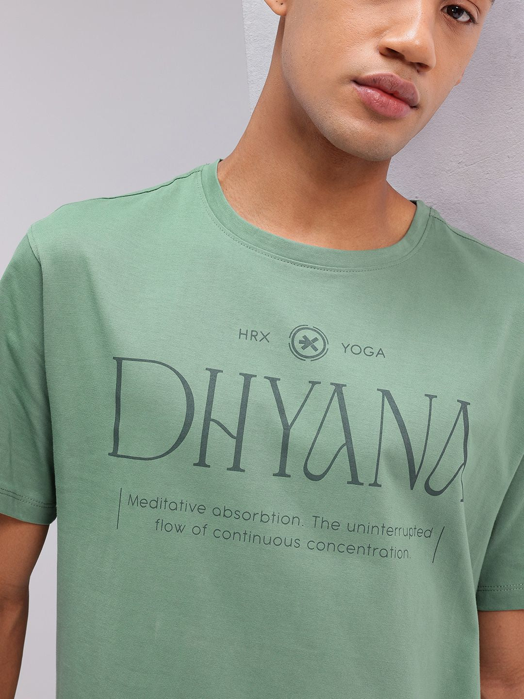 HRX by Hrithik Roshan Typography Printed  Pure Cotton Yoga T-shirt
