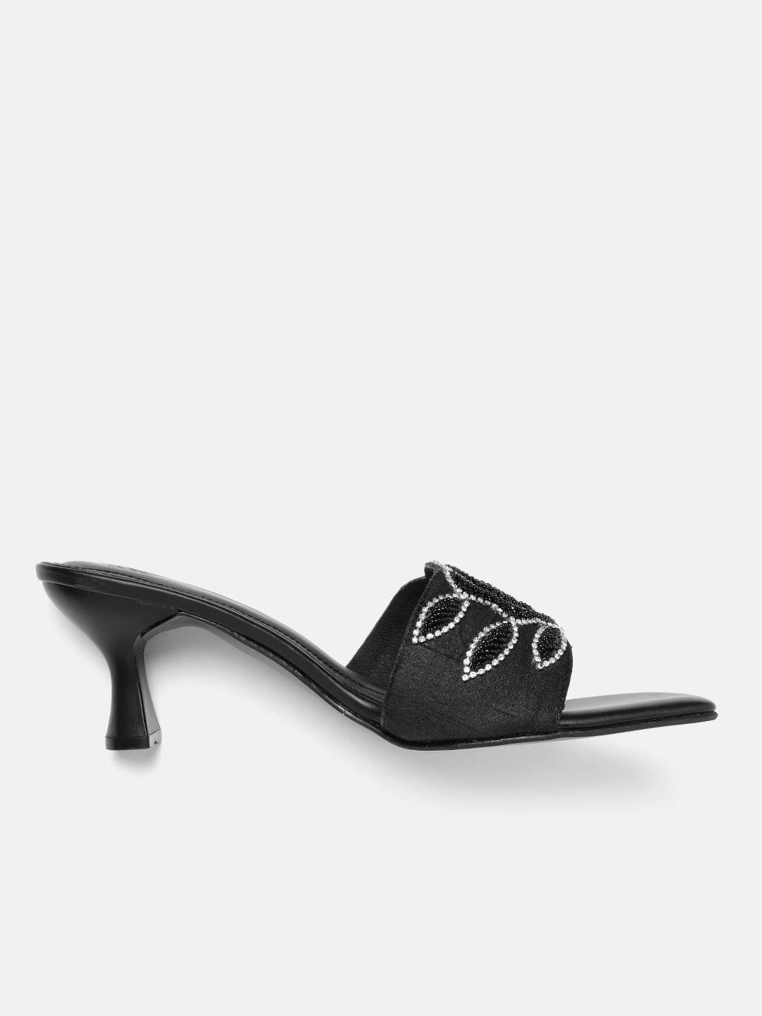 House of Pataudi Embellished Kitten Sandals