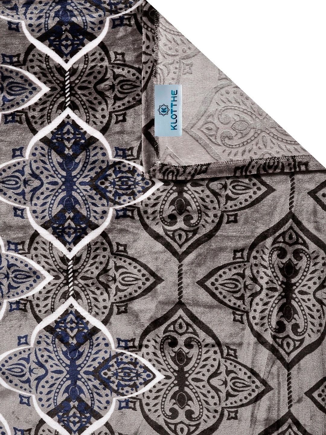 Moda Rapido X KLOTTHE Geometric 300 TC Woolen Single Bedsheet & 1 Pillow Cover-225X150 cm