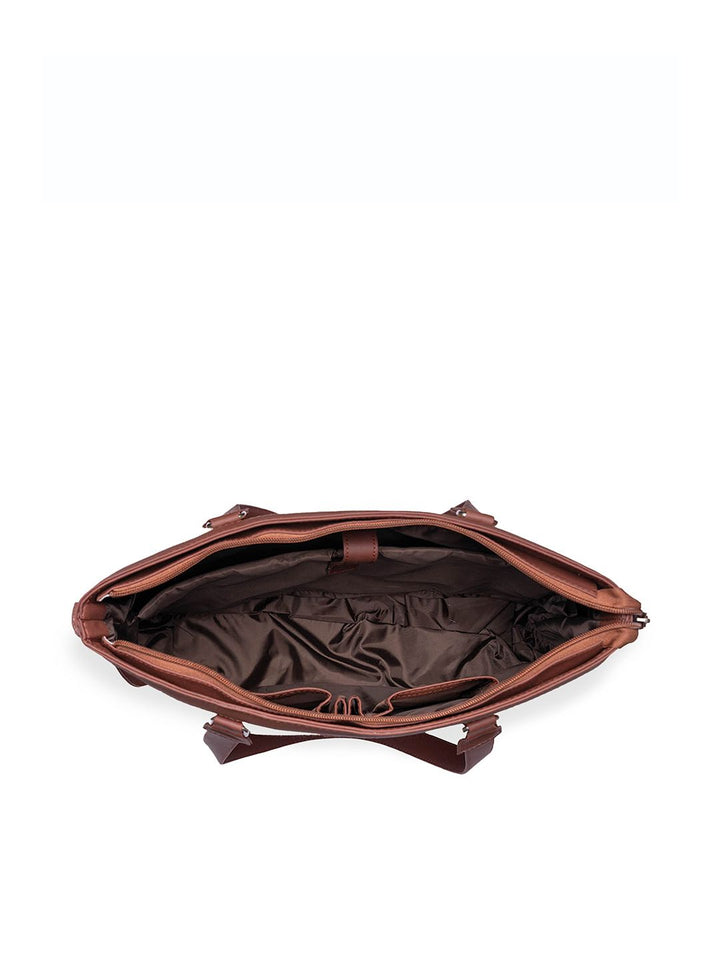 ZOUK Women Brown Structured 16 Inch Laptop Shoulder Bag