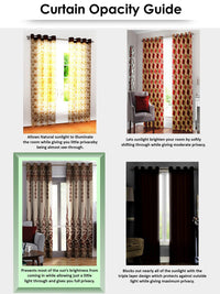 Story@home 2 Pieces White & Green Floral Door Curtains