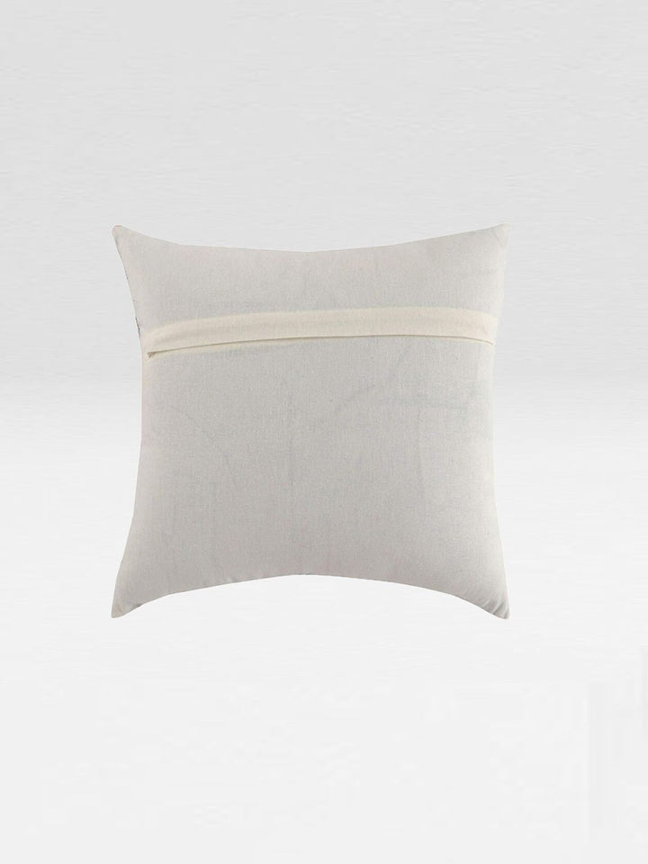 STITCHNEST Teal & Peach-Coloured Set of 2 Floral Square Cushion Covers