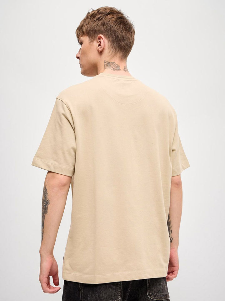 THE BEAR HOUSE Men Graphic Printed Round Neck Pure Cotton Oversized T-shirt