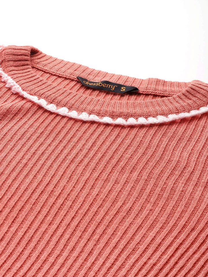 DressBerry Pure Acrylic Ribbed Pullover