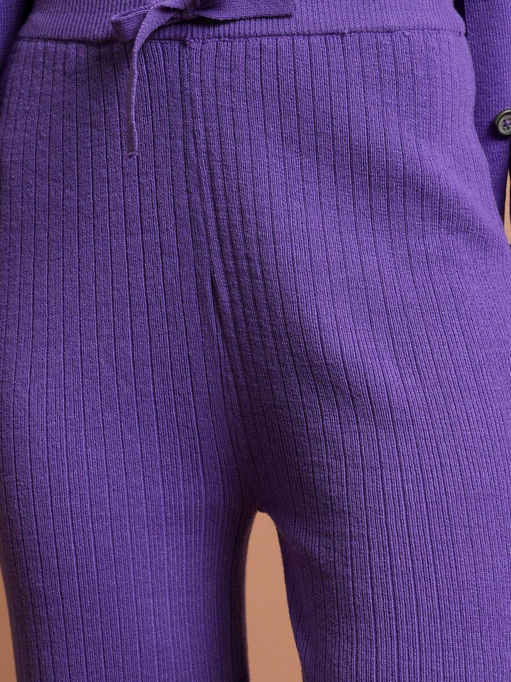 Tokyo Talkies Relaxed Cardigan With Flared Pants Co-Ord