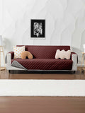 Cortina Brown & Grey Quilted 3 Seater Reversible Sofa Cover With Arms