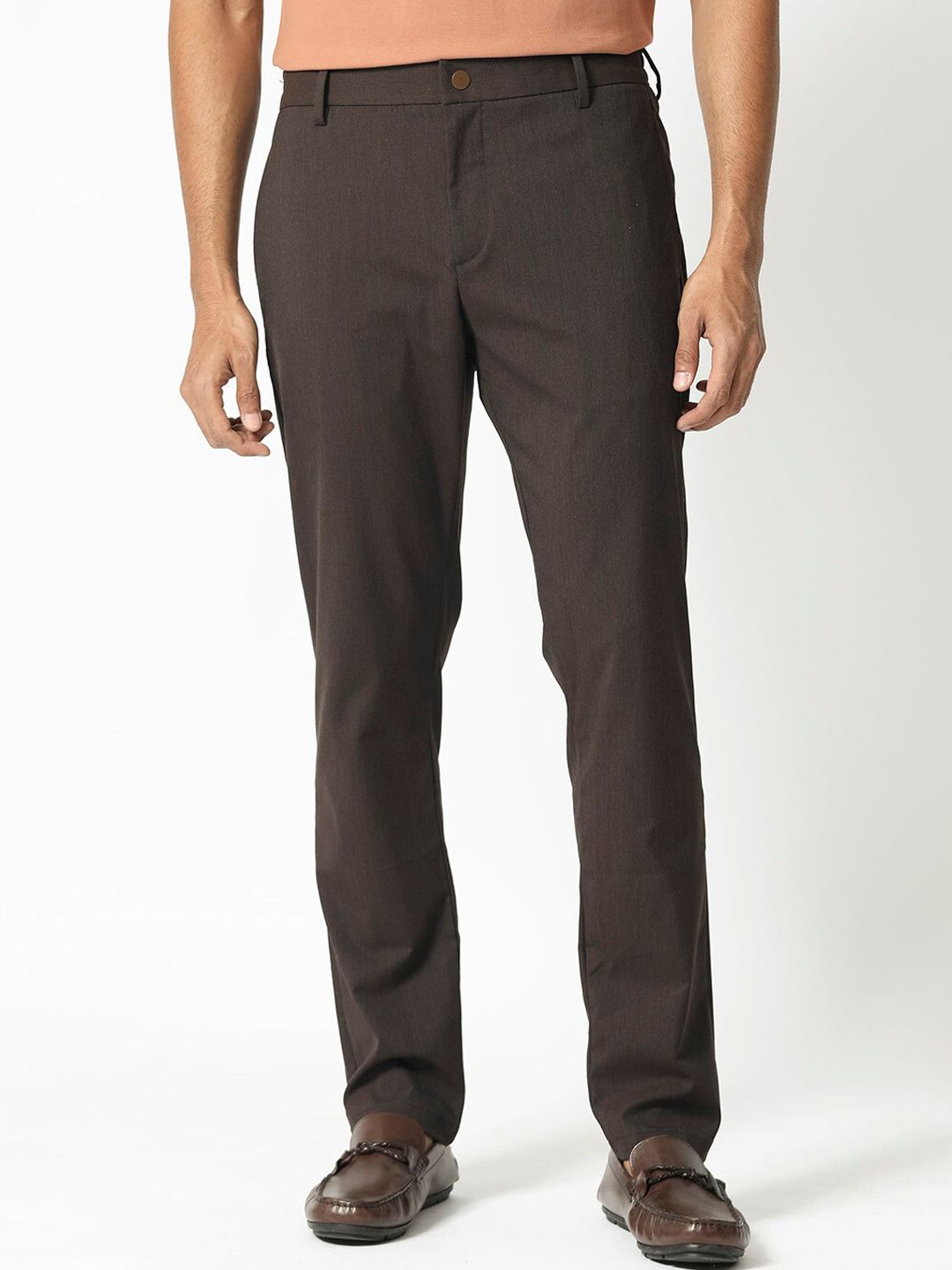 RARE RABBIT Men Piper Mid-Rise Slim Fit Cotton Trouser