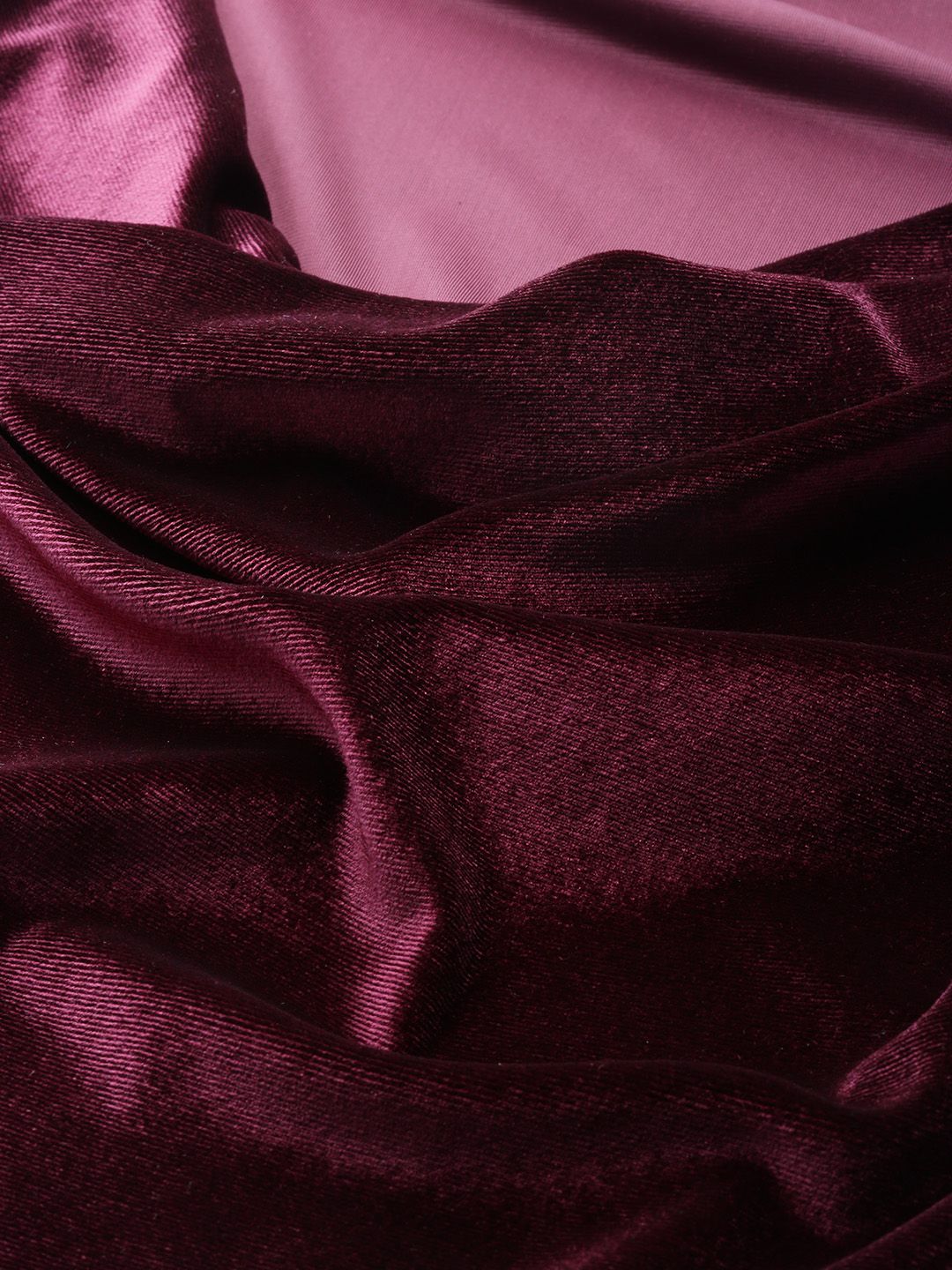 SASSAFRAS Burgundy Velvet Finish Cowl Neck Top