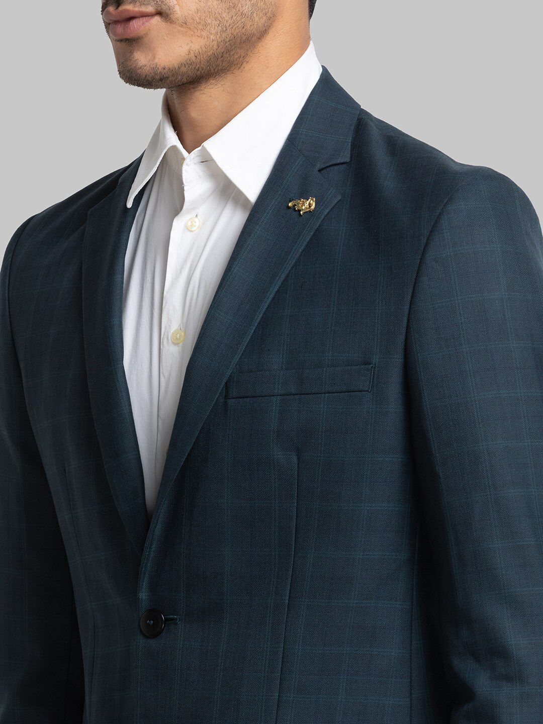 Raymond Men Checked Single Breasted Two Piece Formal Suit