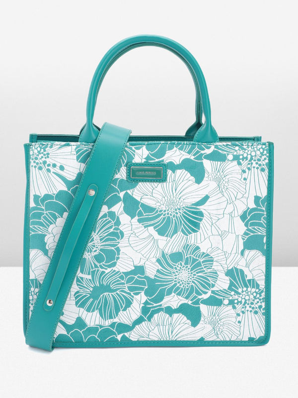 Lino Perros Floral Textured Structured Handheld Bag