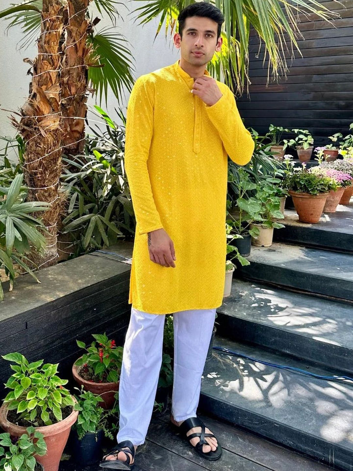 Kurta Sulam Lelaki Chikankari