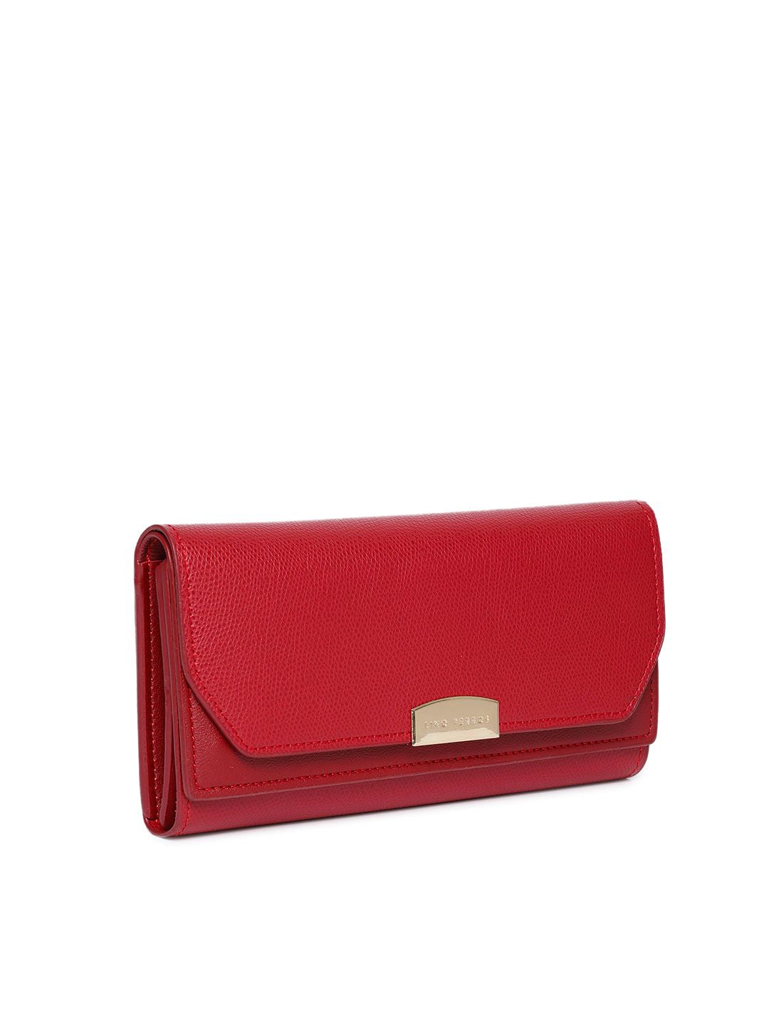 Lino Perros Women Red Solid Three Fold Wallet