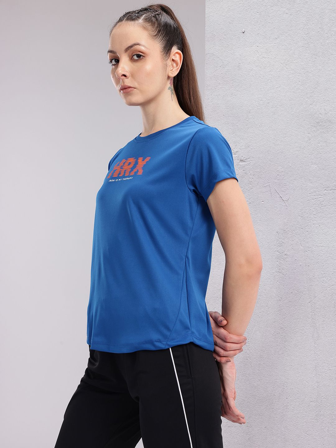 HRX by Hrithik Roshan Couple Collection Brand Logo Printed Rapid-Dry Training T-shirt
