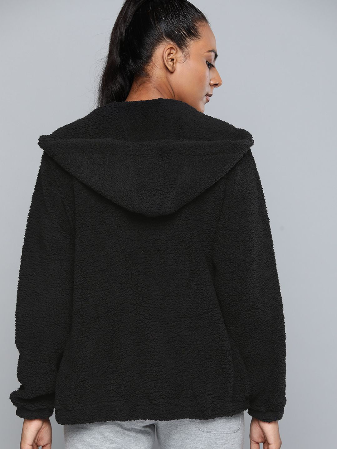 HRX By Hrithik Roshan Lifestyle Women Jet Black Rapid-Dry Solid Jackets