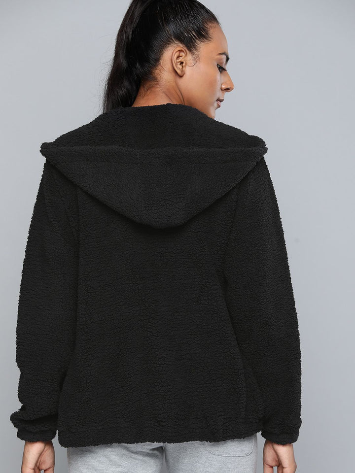 HRX By Hrithik Roshan Lifestyle Women Jet Black Rapid-Dry Solid Jackets