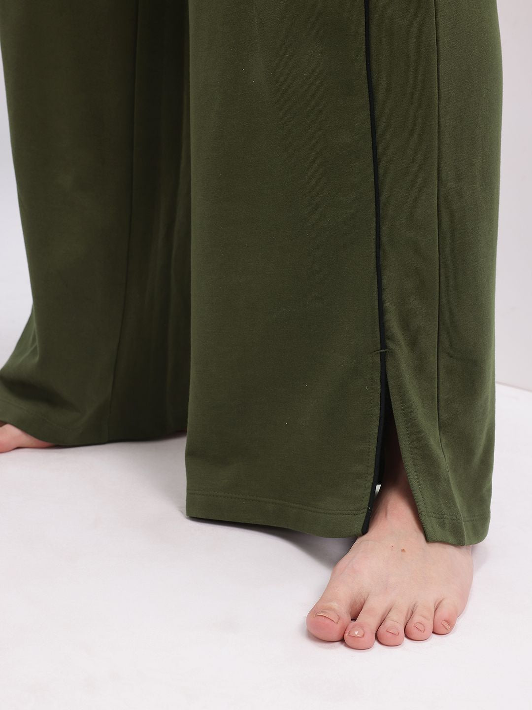 HRX by Hrithik Roshan Women Wide Leg Yoga Track Pants with Hem Slits
