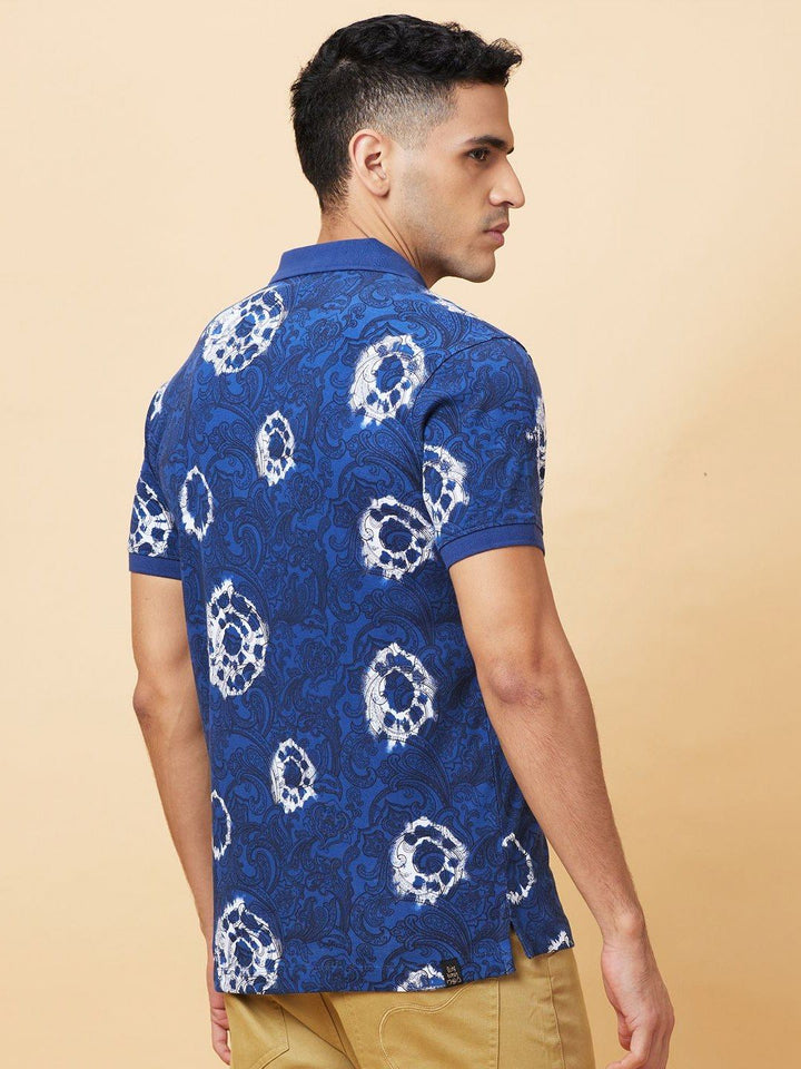 Being Human Men Floral Printed Polo Collar T-shirt