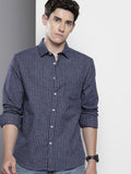 The Indian Garage Co Slim Fit Opaque Striped Casual Shirt